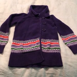 Gymboree purple button up sweater size 5-6